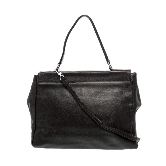 Longchamp Black Leather Satchel with Silver Accents - Picture 3 of 5